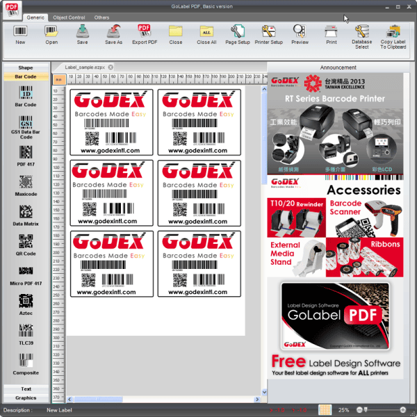 Godex Rt200i Labels Godex Rt200 Driver Download GODEX RT200I BARCODE PRINTER, Max. Print ...
